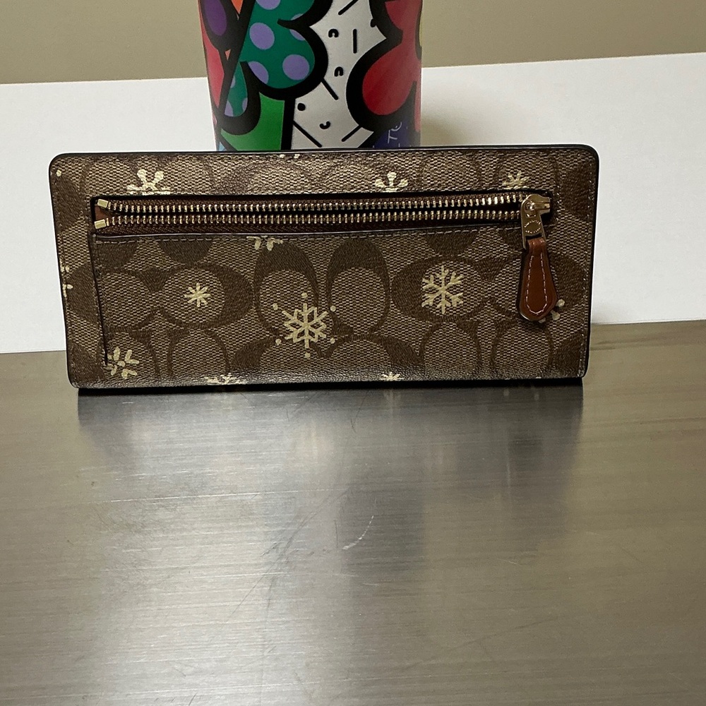 Coach Snowflake Brown and Gold Signature Wallet - Picture 2 of 3